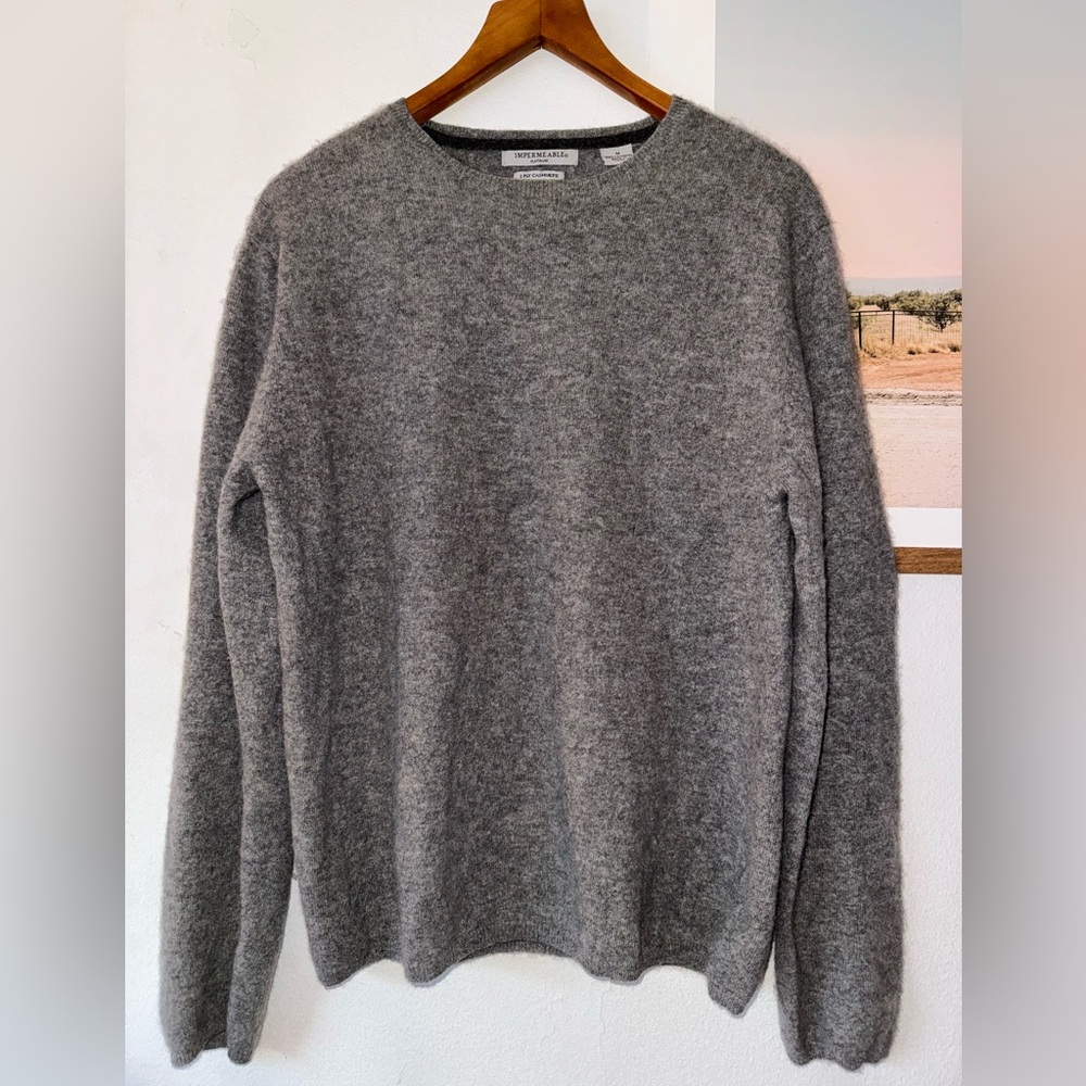 Impermeable Platinum 2-Ply Cashmere Sweater - Grey